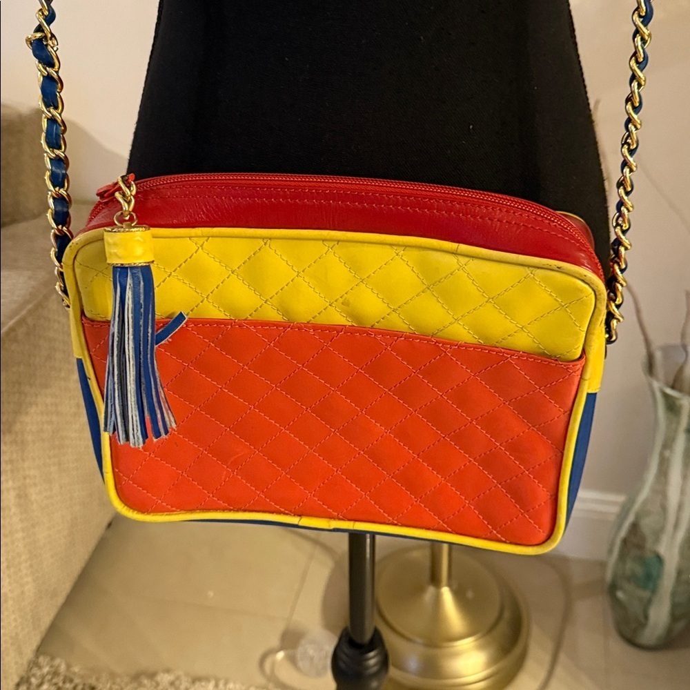 Colorful Quilted Crossbody Bag 10*7.5*2.5” - Picture 2 of 6